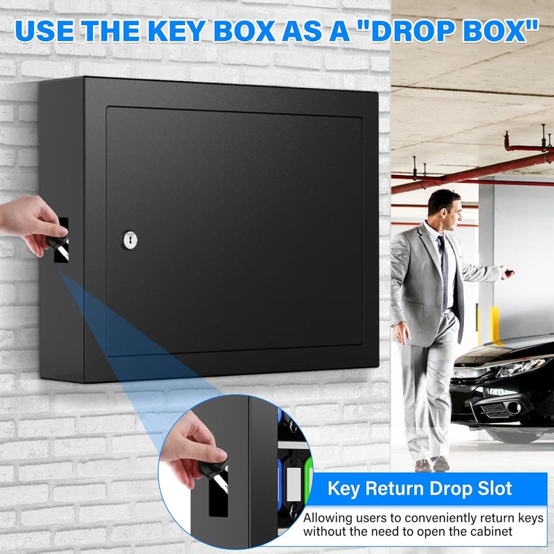 Oepmoc 75 Keys Key Lock Box, Anti-Theft Key Cabinet with Key Tags, Key Organizer Wall Mount for Car Garage House Rental Office Business - Image 4